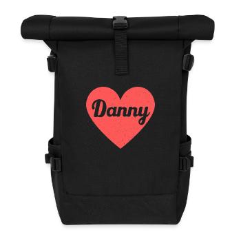 Danny Nom Coeur Rouge Amour Fan Rétro - Sac à dos roll top - noir - Devant