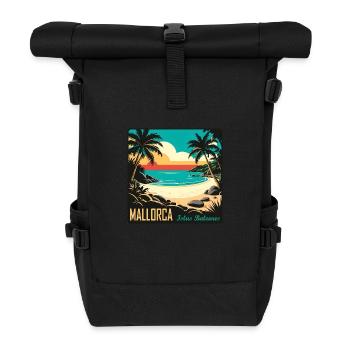 Majorca, Balearic Islands - Roll Top Backpack - black - Front