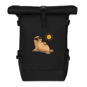 Seal Sunglasses - Roll Top Backpack - black - Front