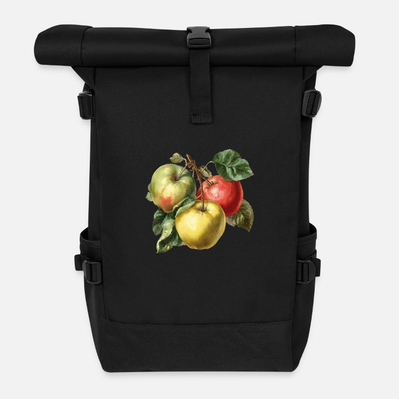 Apfel - Rolltop Rucksack - Schwarz