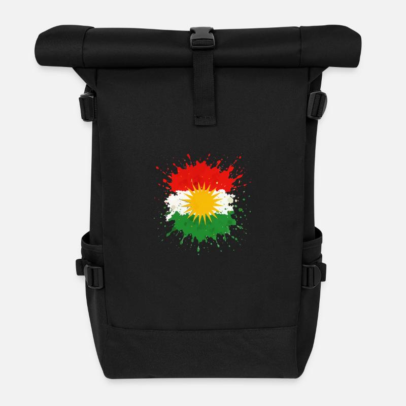 kurdistan klecks - Rolltop Rucksack - Schwarz