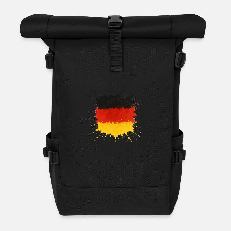 deutschland klecks fahne - Rolltop Rucksack - Schwarz