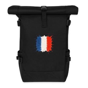 Drapeau de la France - Sac à dos roll top - noir - Devant