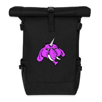 Unicorn, elephant, bad-tempered, angry, sad - Roll Top Backpack - black - Front