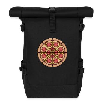 Pepperoni Pizza Motif Dessin Animé Graphique - Sac à dos roll top - noir - Devant