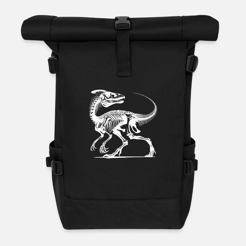 Raptor Dino - Ich bin nicht alt – ich bin Fossil - Rolltop Rucksack - Schwarz