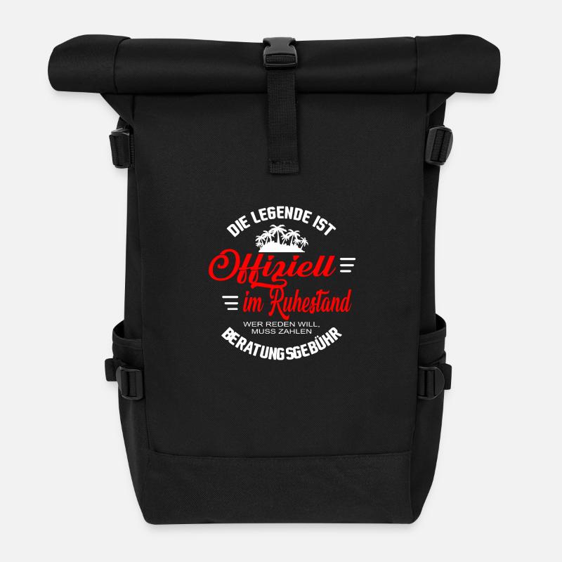The Legend – Officially Retired Shirt - Roll Top Backpack - black
