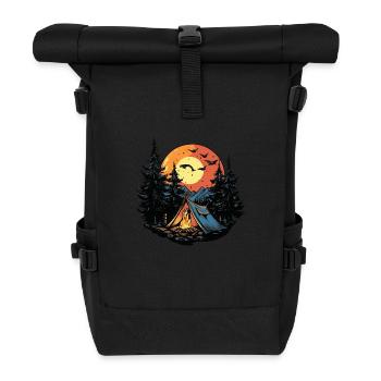 Tente de camping forêt - Sac à dos roll top - noir - Devant