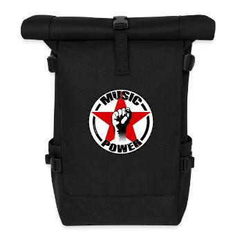 music - Roll Top Backpack - black - Front