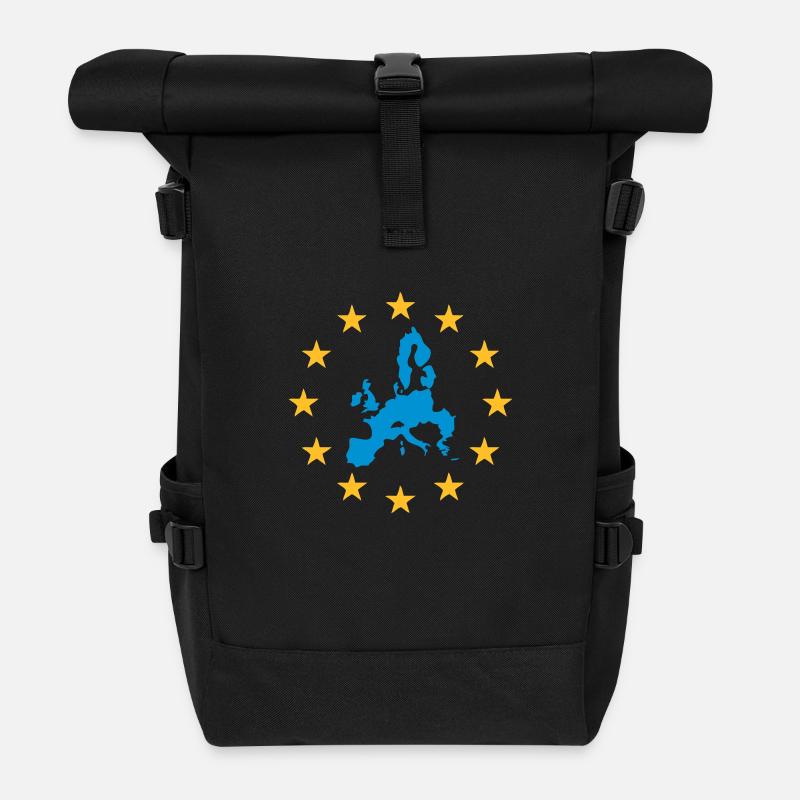 Europe - Union Européenne - Sac à dos roll top - noir