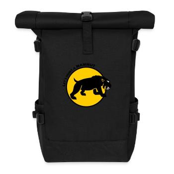 Saber-tooth tiger - Roll Top Backpack - black - Front