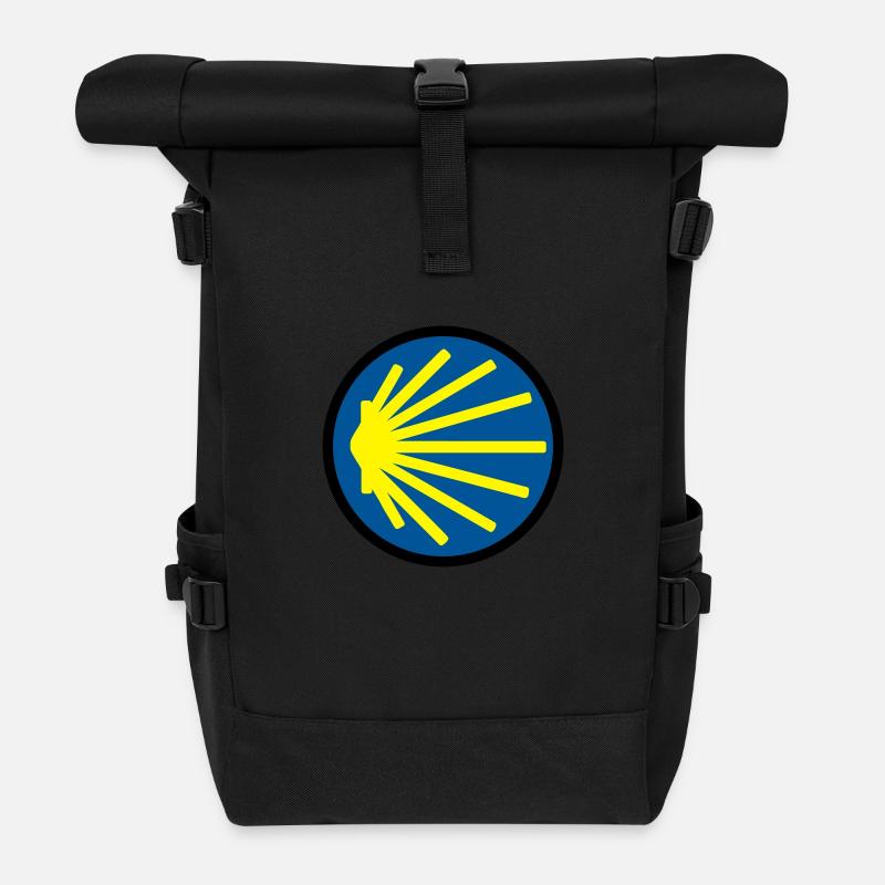 jakobsweg rund - Rolltop Rucksack - Schwarz