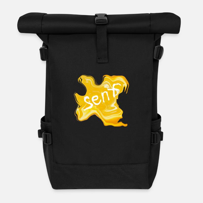 Senf-fleck - Rolltop Rucksack - Schwarz
