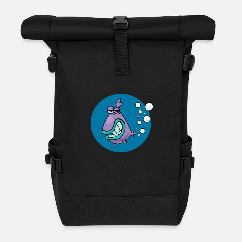 Parpy poisson - Sac à dos roll top - noir
