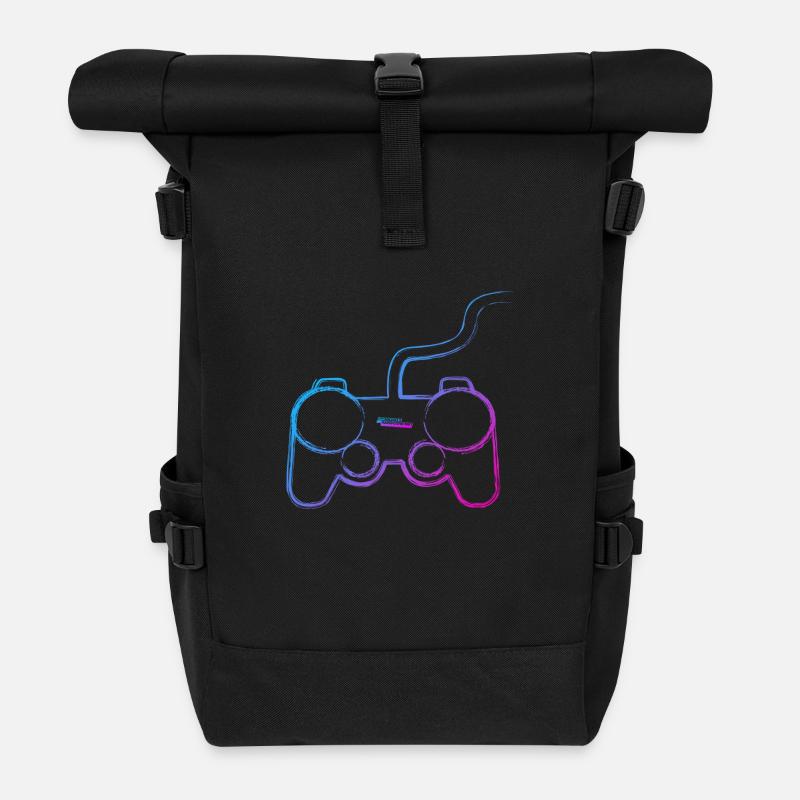 Controller Graffiti Gamer - Roll Top Backpack - black