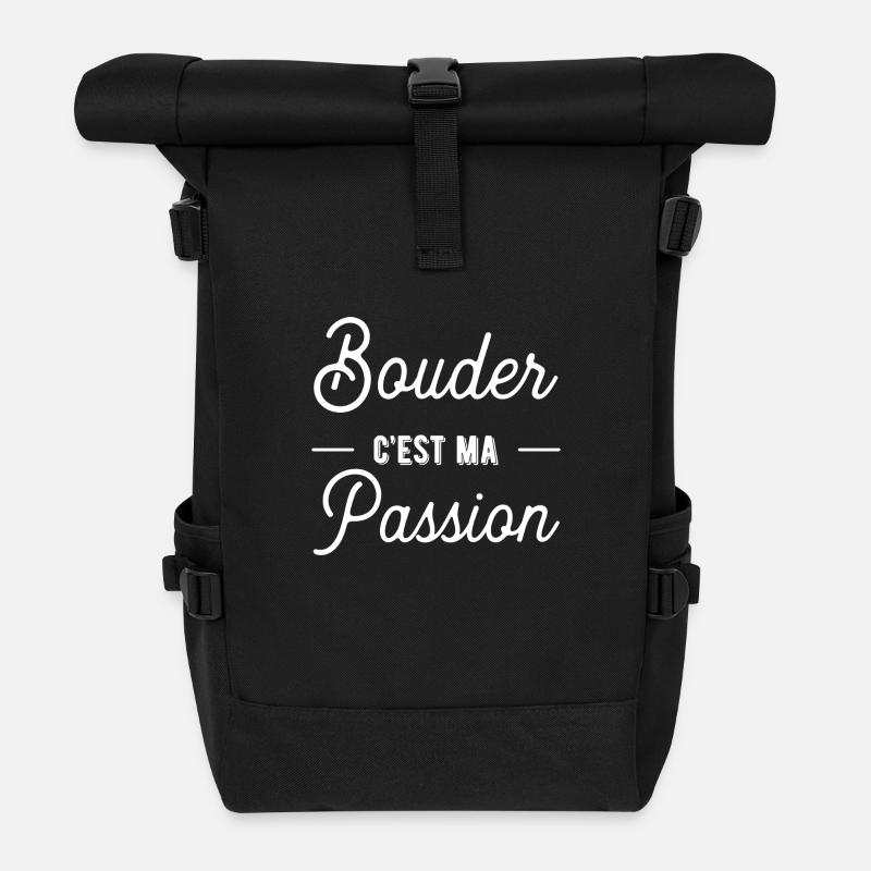 bouder passion t-shirt cadeau - Sac à dos roll top - noir