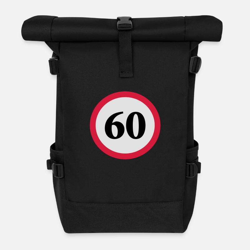 geschwindigkeitstafel_60 - Rolltop Rucksack - Schwarz