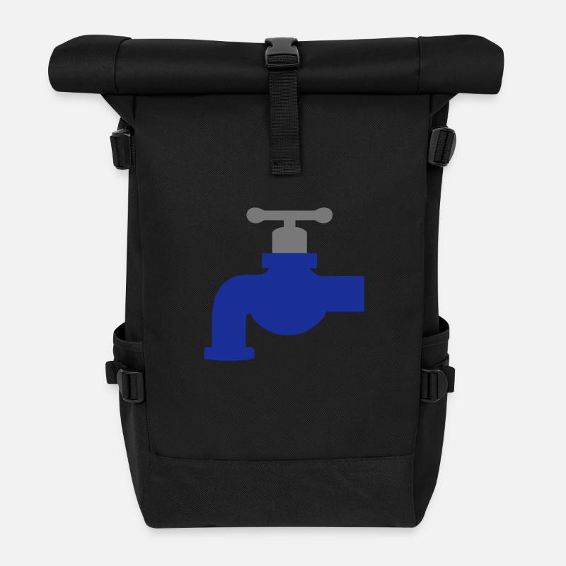 wasserhahn - Rolltop Rucksack - Schwarz