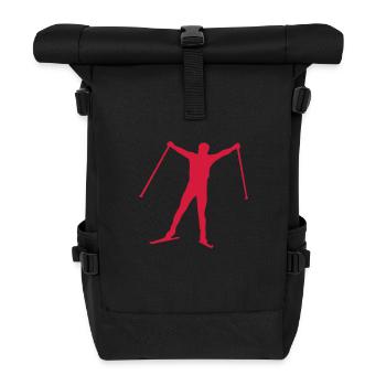 Nordische Kombination Ski-Sieger Sieger - Rolltop Rucksack - Schwarz - Vorne