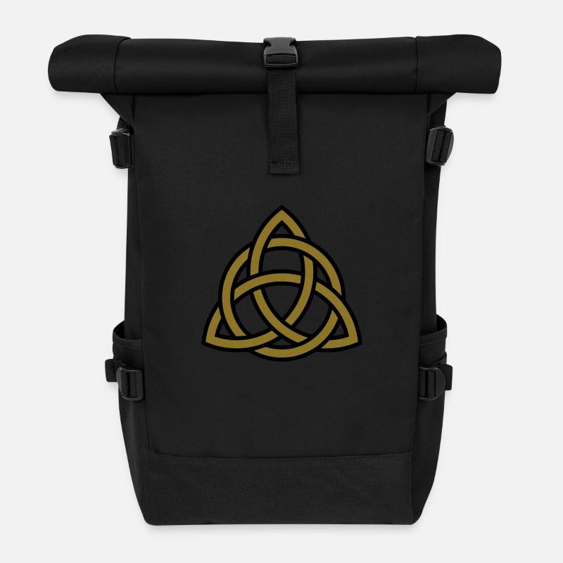 Keltischer Knoten Triqueta Patricks Day Triniät - Rolltop Rucksack - Schwarz