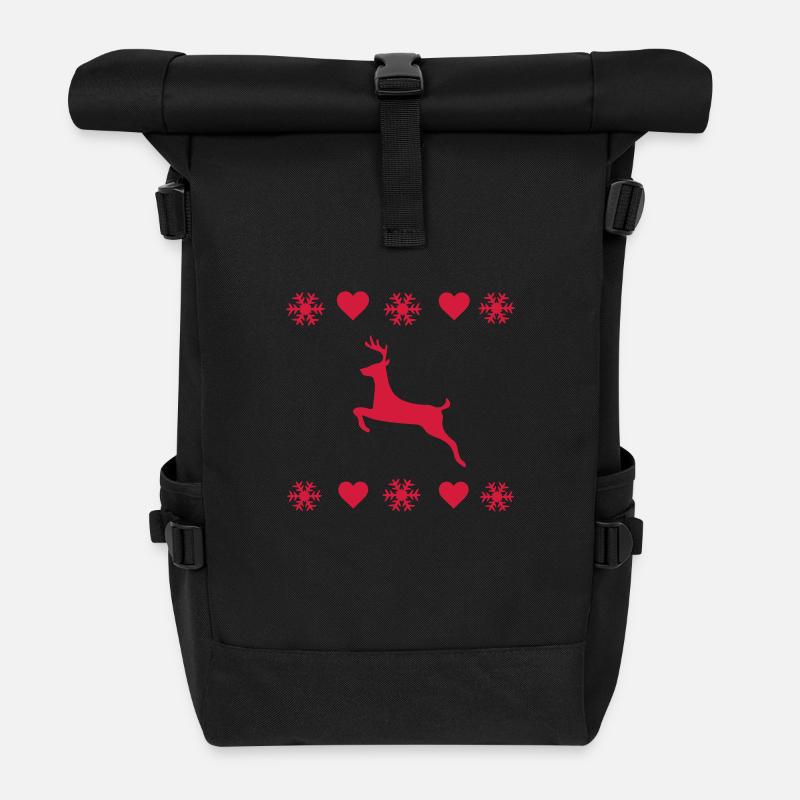 Christmas - Rolltop Rucksack - Schwarz