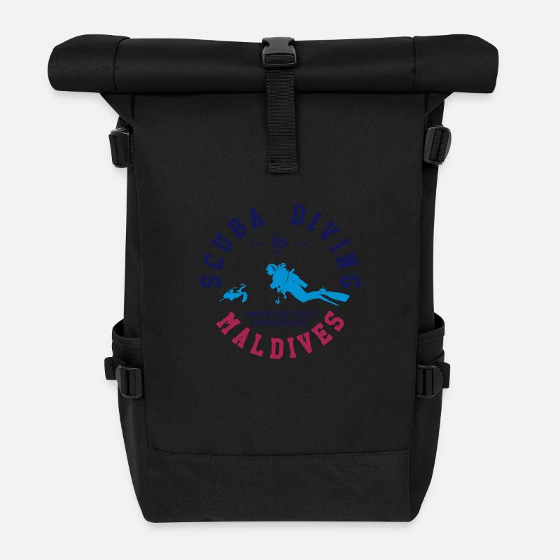 MALDIVES SCUBA DIVING - Roll Top Backpack - black