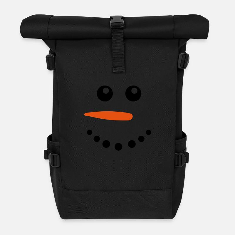 Schneemänner - Rolltop Rucksack - Schwarz