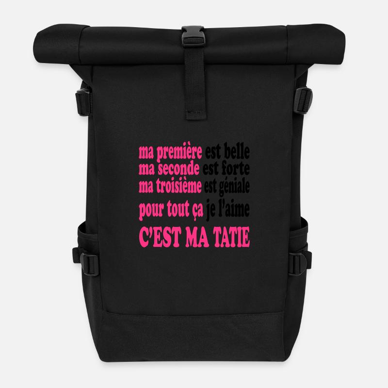Ma tatie est belle - Sac à dos roll top - noir