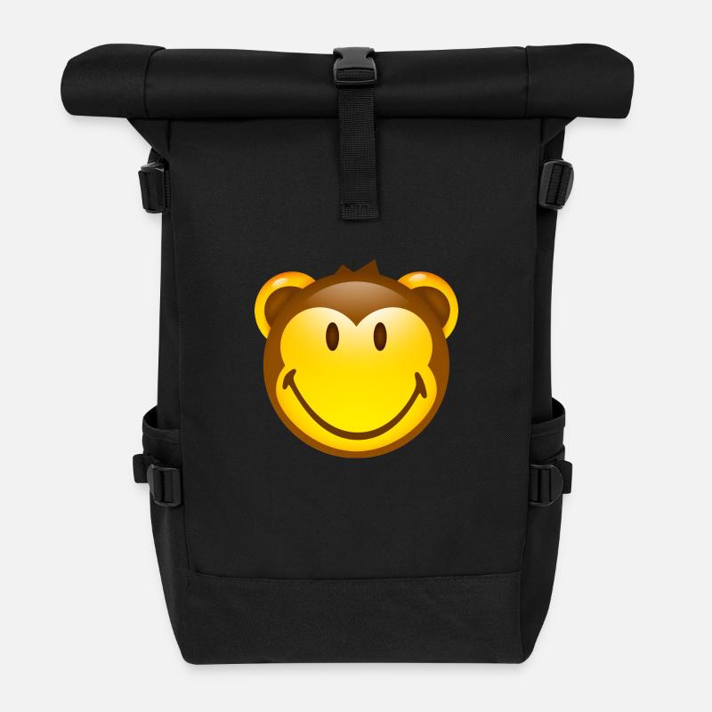 Smiley Monkey - Sac à dos roll top - noir
