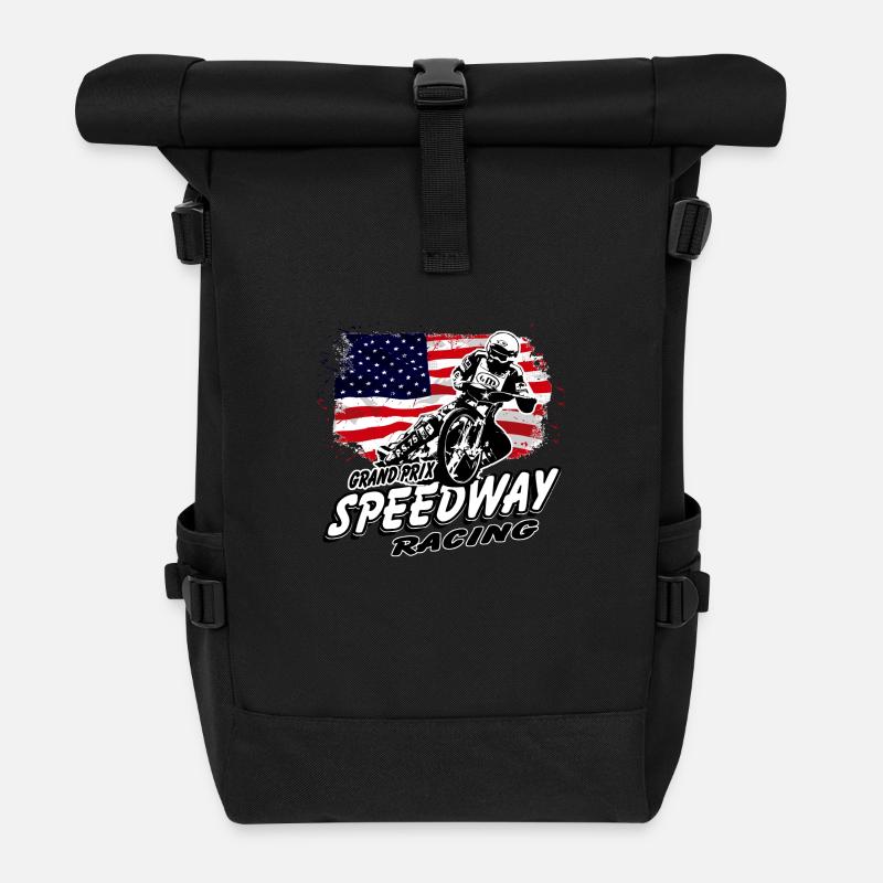 Speedway - USA Flag - Rolltop Rucksack - Schwarz