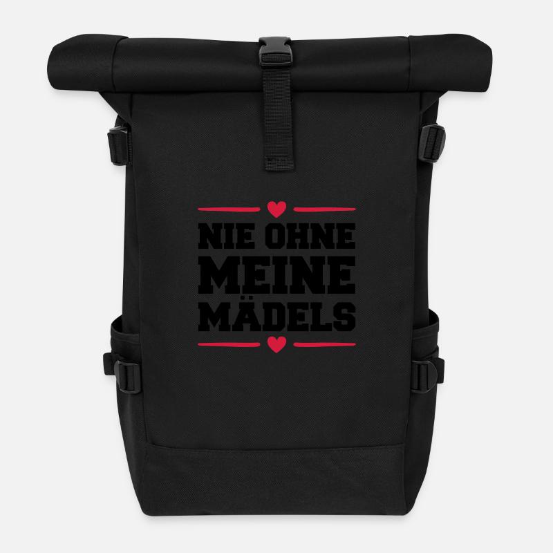nie ohne meine maedels herz - Rolltop Rucksack - Schwarz