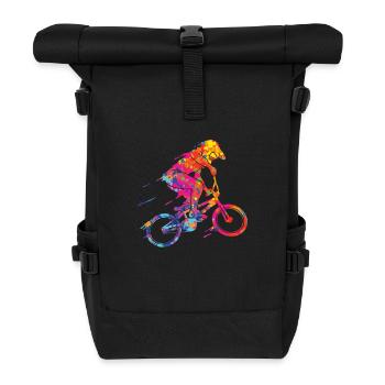 BMX Colorful Paint Graphic Biker Freestyle Racing - Sac à dos roll top - noir - Devant