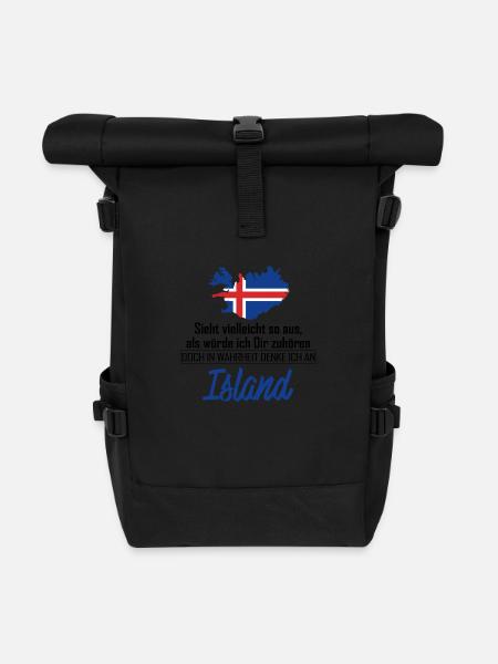 Island Wahrheit - Rolltop Rucksack - Schwarz
