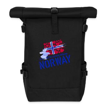 Norwegen Elche norge Norway - Roll Top Backpack - black - Front