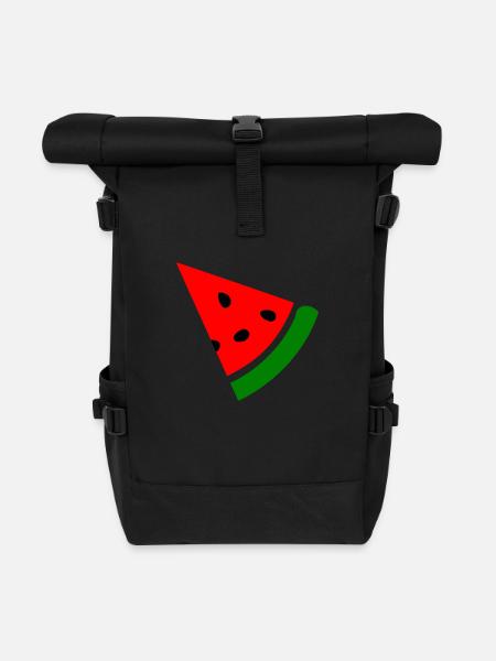 Wassermelone Melone - Rolltop Rucksack - Schwarz