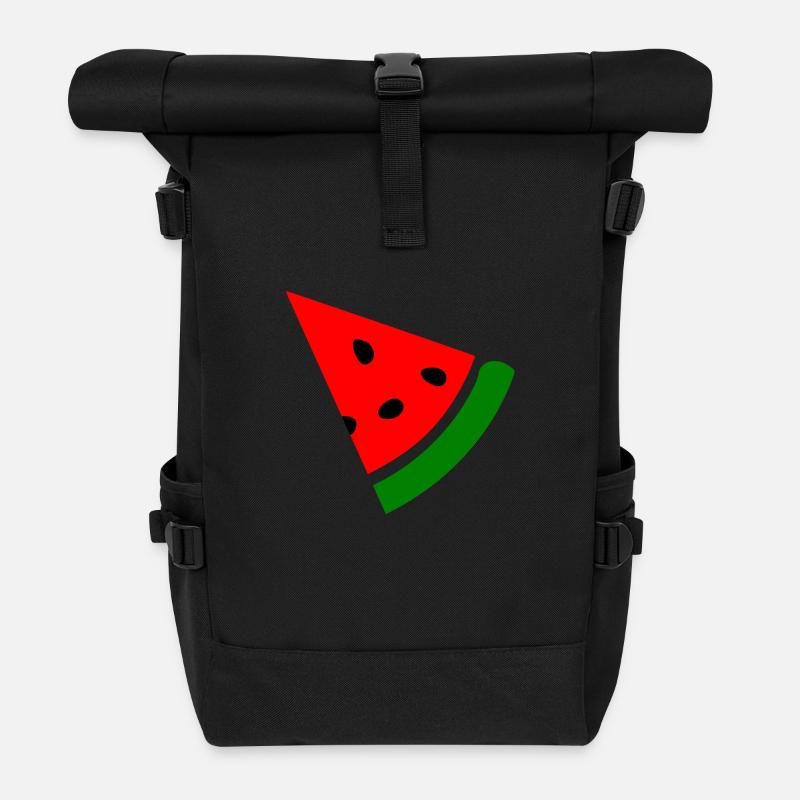 Wassermelone Melone - Rolltop Rucksack - Schwarz