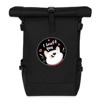 Dog Korean - Japanese Style 09 - Roll Top Backpack - black - Front