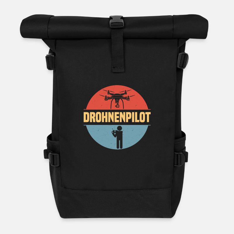 Drohnenpilot RC Drohne Quadrocopter - Rolltop Rucksack - Schwarz