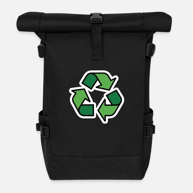 Recycling - Rolltop Rucksack - Schwarz