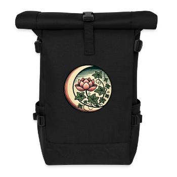 Lotus Blossom - Roll Top Backpack - black - Front