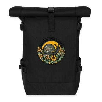 Sorry I'm Late - Roll Top Backpack - black - Front