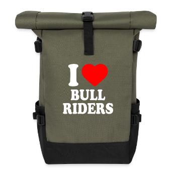 I love bull riders - Roll Top Backpack - olive/black - Front