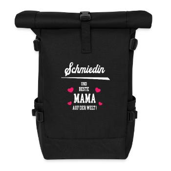 Schmiedin Beste Mama Muttertag Geburtstag Schmiede - Rolltop Rucksack - Schwarz - Vorne