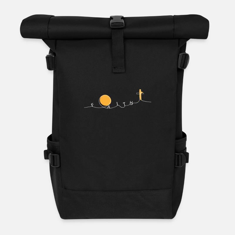 Glaube Faith - Rolltop Rucksack - Schwarz