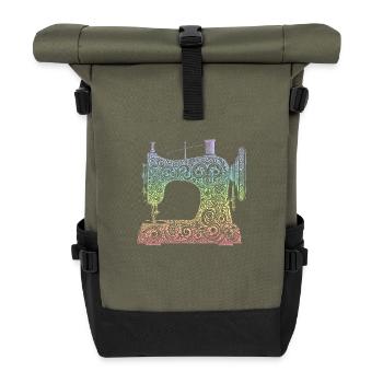 Machine à coudre - Sac à dos roll top - olive/noir - Devant