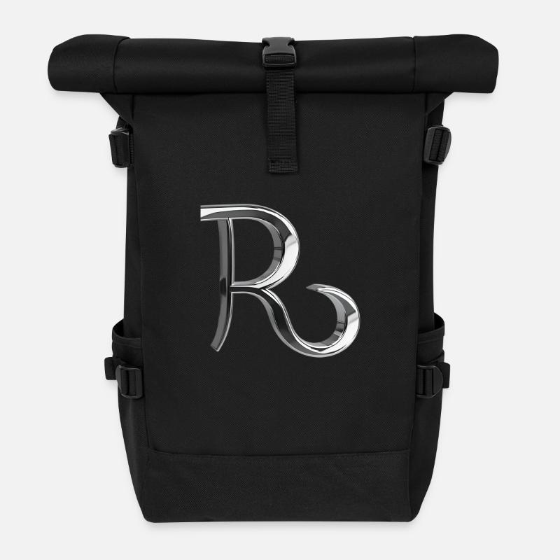 Chrome ,, Royal " Metallic - Roll Top Backpack - black