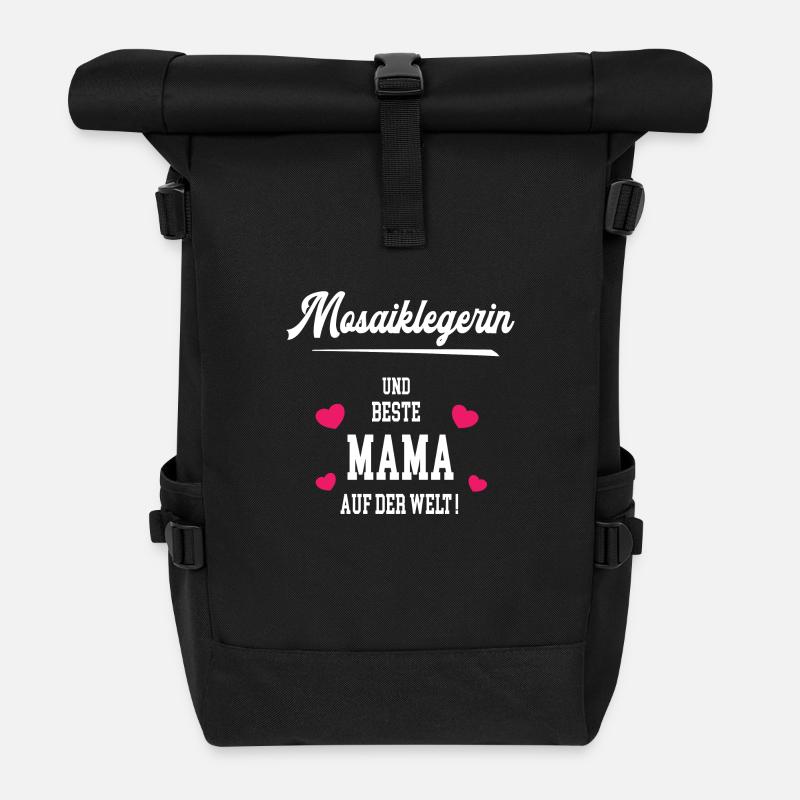 Mosaiklegerin Beste Mama Muttertag Geburtstag - Rolltop Rucksack - Schwarz