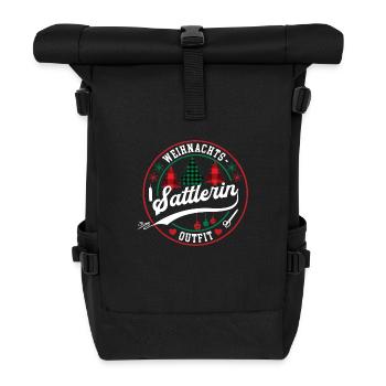 Sattlerin Weihnachten Sattlerei XMAS Outfit - Rolltop Rucksack - Schwarz - Vorne