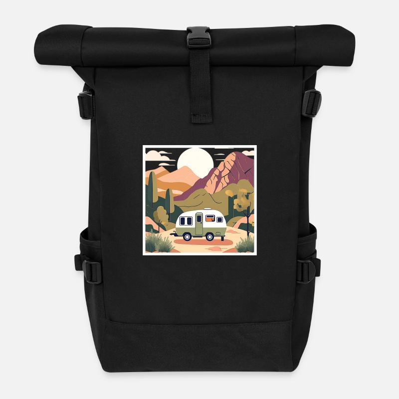 Rosa's Paradise - Rolltop Rucksack - Schwarz