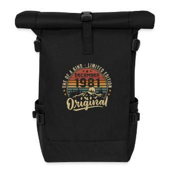 Vintage Retro Dezember 1981 Geburtstagsgeschenk - Rolltop Rucksack - Schwarz - Vorne